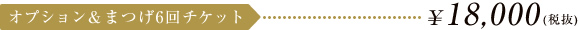 オプション＆まつげ6回チケット \18,900